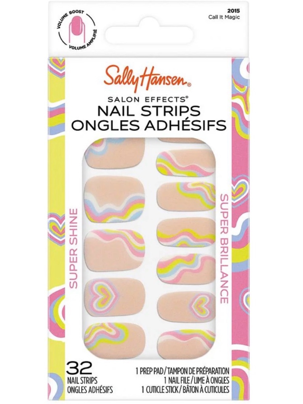 Sally Hansen Pink Multicolor Wave Nail Strips - Salon Effects